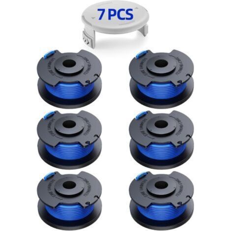Lot de 7 fils de rechange pour coupe-herbe Ryobi One+ AC14RL3A, recharge de 0,065 pouce, compatible avec les coupe-bordures Ryobi 18 V, 24 V et 40 V (6 fils de coupe, 1 capuchon de coupe)