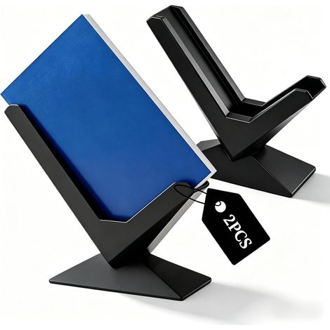 Set di 2 porta biglietti da visita, design minimalista nero, per riporre e organizzare i biglietti da visita, adatti per ufficio, scrivania e sale riunioni. (1/5)
