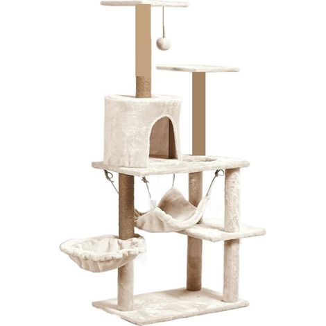 Étagère à chat géante, lit pour chat en bois non massif, griffoir universel toutes saisons, panneau à griffes, hamac pour chat, jouet pour chat (50 x 135 cm). (1/4)