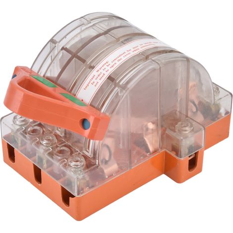 AC380V 3-poliger 100A, Messerschalter aus massivem Kupfer mit zwei Richtungen, transparentes Gehäuse mit LED-Anzeige, Netzumschalter (Modell RPSHK11-100A, schaumverpackt). (1/5)
