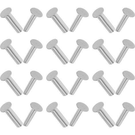 14 Paires de Rivet Couteau en Acier Inoxydable, Vis de Fixation pour Manche Bois, Accessoires de Réparation Couverts et Fabrication Artisanale, Boulon de Poignée de Cuisine, 1.4x5mm (1/5)