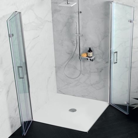 Box Doccia Angolare 90X100 cm TPS35 con DOPPIA Porta a Soffietto - Reversibile (1/5)