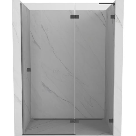 Mexen Lunar L porte de douche pivotante droite 130 cm, transparent, gris canon brossé - 834L-130-000-66-00-P (1/5)