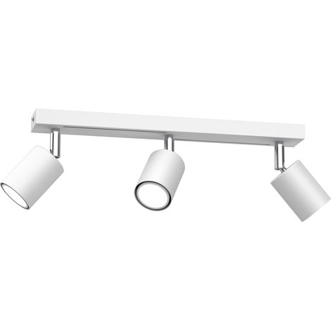 Rampe 3 spots orientables blanc/chrome GU10 Striper