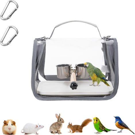 Sac Transport Oiseau - 1 Unité - Tissu Respirant - Avec Perchoir Et Mousquetons - Pour Perruche Perroquet Voyage - 28x20x22cm (1/5)