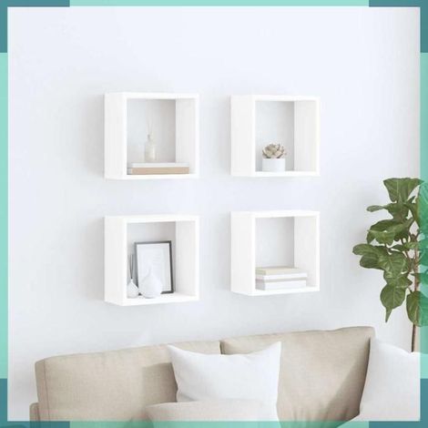 806999 étagères cube murales 4 pcs blanc 30x15x30 cm (1/5)