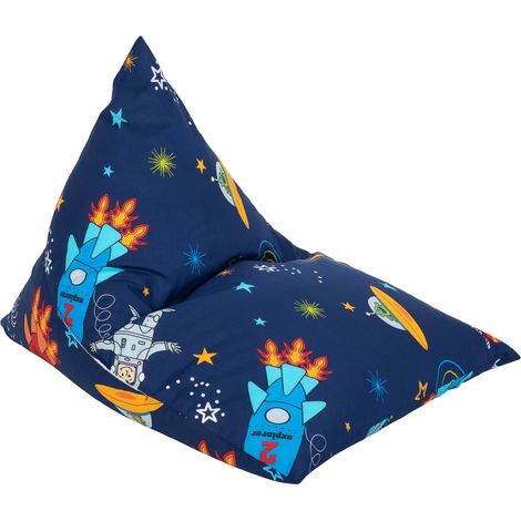 Ready Steady Bed - Pyramiden-Sitzsack für Kinder, bequeme Möbel für Kinder, Gaming-Sitzsack mit hoher Rückenlehne für das Spielzimmer, Polycotton-Sitzsack für Kleinkinder - Weltraumjunge (1/5)