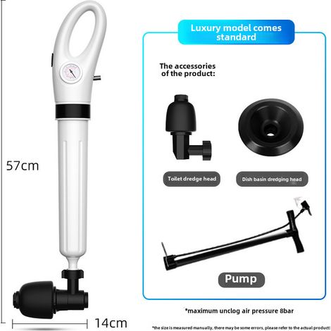 Déboucheur de toilettes, outil spécial pour déboucher les canalisations et les siphons de sol. Nouveau modèle Channel (Luxe standard [pression 8 - longueur 57 cm - épaisseur du fût 3,8 mm] - 1 acheté  (1/5)