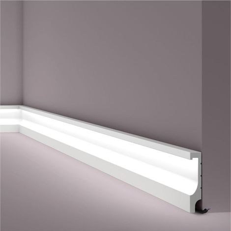 Zócalo NMC IL14 WALLSTYL Noel Marquet Rodapié Moldura para Iluminación indirecta Perfil de estuco Moldura decorativa diseño moderno blanco 2 m (1/5)