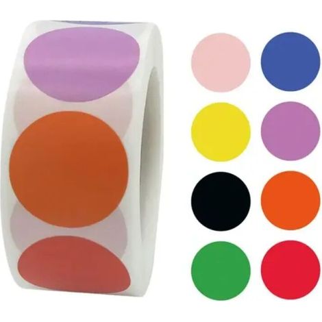 500 autocollants autocollants - motif pois/pois multicolore