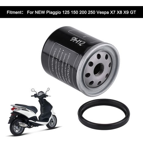 Filtre à huile moto pour Piaggio 125 150 200 250 Vespa X7 X8 X9 GT, cartouche d'huile, remplacement pièce d'origine, performance optimale, compatible scooter. (1/5)
