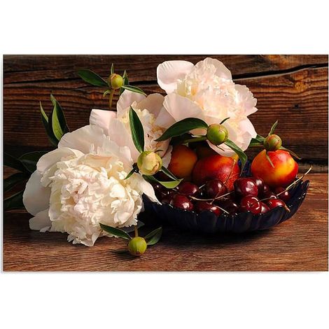 Tableau fruits et fleurs - 50 x 40 cm