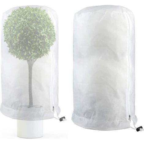 Lot de 2 housses de protection hivernale pour plantes en pot – Sac anti-gel respirant – 80 × 100 cm (1/5)