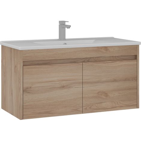 Waschtischunterschrank "Side 100 v3" – 100 x 45 x 52 cm – Eiche (1/3)