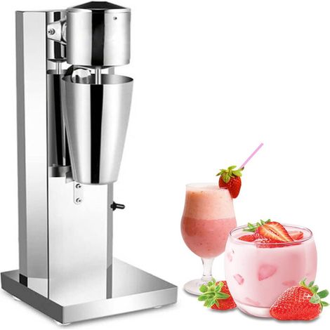 Mixeur professionnel en acier inoxydable pour plan de travail Capacité de 0,65 litre 180 watts À lame unique Pour milkshakes Dimensions : 18 x 16 x 53 cm Idéal pour préparer des smoothies aux fruits e (1/5)