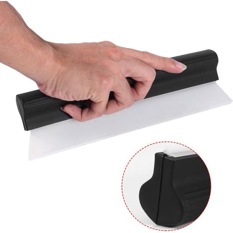 Raclette de voiture en silicone avec poignée ergonomique pour le lavage et le nettoyage des vitres, des miroirs et des portes de douche. Idéale pour sécher les vitres de voiture et de salle de bain. (1/2)