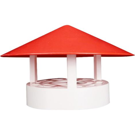 Chapeau de Cheminée Imperméable Pluie en Pvc Rouge, Protège la Corrosion Pluie, Design Professionnel et Simple pour Cheminée (1/5)