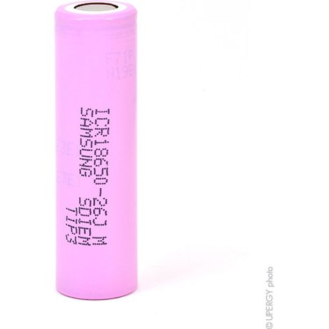 Samsung - Accus Lithium-Ion SAMSUNG ICR18650-26J 3.6V 2.6Ah FT (1/2)