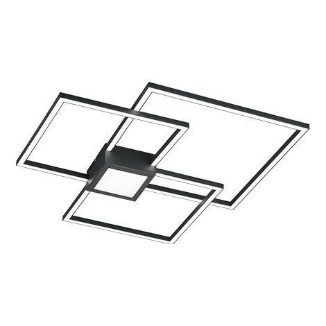 Plafoniera Led Interno Parete Soffitto 3 Quadrati Dimmer Antracite Hydra GD Trio (1/3)