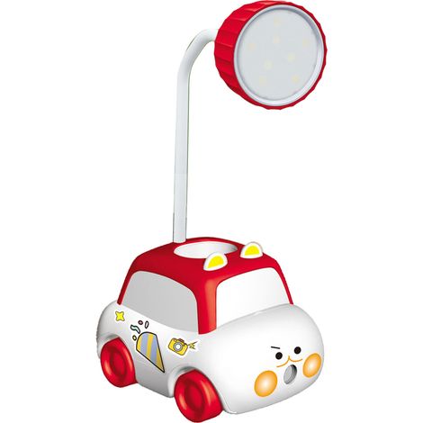 Ortviai Lampe de Bureau LED USB Rechargeable en ABS – Design Voiture Cartoon, Éclairage Doux pour Étude et Chambre, Rouge (1/5)