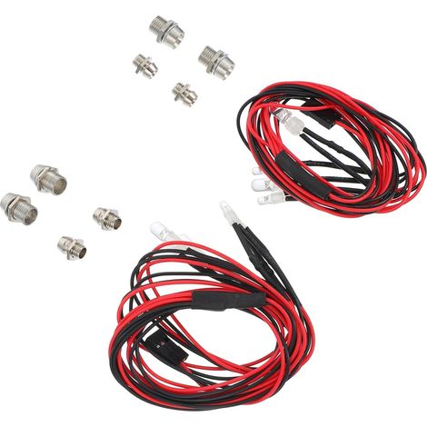 Ensemble D'éclairage LED 4 Lampes pour Voiture Rc 1/10 et 1/8, 2 Sets Diode Solide pour Modèles Télécommandés et Camions Rc (1/5)