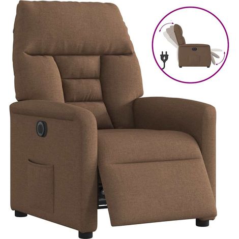 Fauteuil inclinable électrique-Chaise de relaxation-Fauteuil Relax Marron Tissu 722795 (1/5)