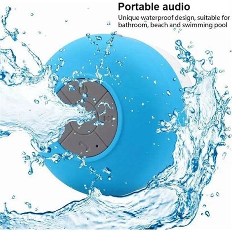 2X Haut-Parleur Bluetooth Sans Fil pour Salle de Bain, Mini Haut-Parleur Stéréo Portable avec Lumière RVB et Ventouse pour Sports (1/5)