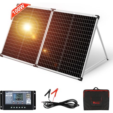 Panneau solaire monocristallin pliable en verre 100W 18V, étanche, avec kit contrôleur 12V, provenant de Chine (1/5)