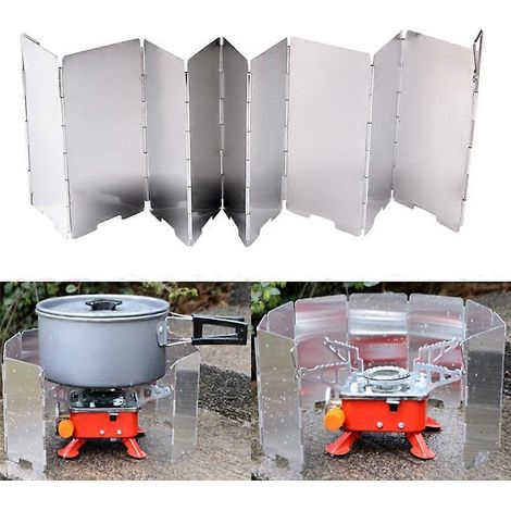 Pare-vent pliable ultraléger à 8 plaques pour réchaud de camping (1/5)