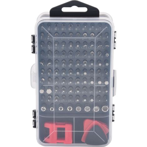 Kit de tournevis 115 en 1 avec embouts magnétiques de précision et multifonctionnels pour la réparation électronique (rouge) (1/5)