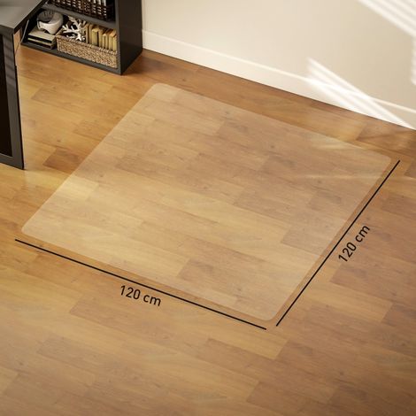Tapis de sol anti-dérapant transparent, épaisseur 1,5 mm, 120x120 cm, protection imperméable pour parquet et moquette, lot de 1, surface lisse et résistante. (1/5)