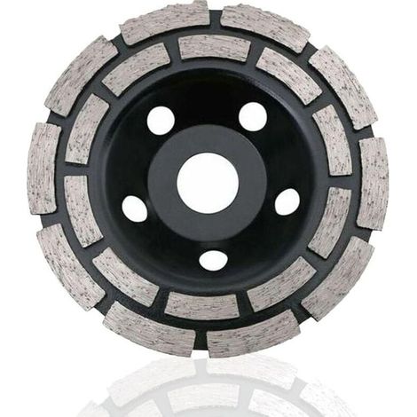 Disque Diamant, Diamant à Meuler Béton 115 x 22,2 mm Double Rangée, Meule Diamantée Universelle pour Poncer Béton, Pierre, Granit Chape, Maçonnerie, Usage Universel (1/4)