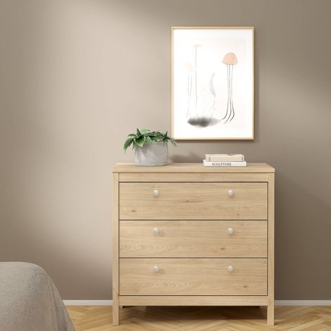 Dmora - Cajonera Sagar, Cómoda multiusos, Cómoda de dormitorio, Gabinete con cajones, 82x38 h80 cm, Roble (1/5)