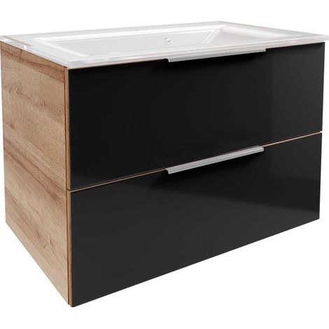 FACKELMANN B.brillant Waschplatz Badmöbelset 80cm - Ast Eiche - (1/5)