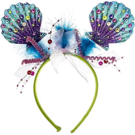 Accesorios para el cabello de fiesta de Halloween para niñas: diadema de concha de perla color océano (1/5)