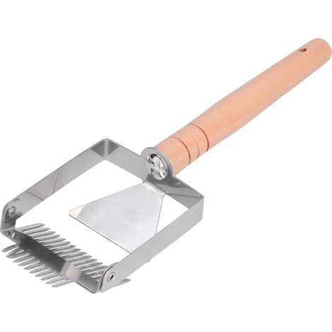 Doppelköpfiges Bienenstockwerkzeug, Honigschneider/Rahmenheber, Rahmenschaber, Drahttreiber, Imkerwerkzeug mit doppelseitigem Holzgriff. (1/5)