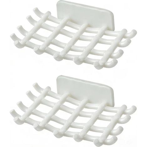 Wandmontierte Seifenschale ohne Bohren – 2-teilig, multifunktionales Abtropfgitter für Bad und Dusche, modernes Design