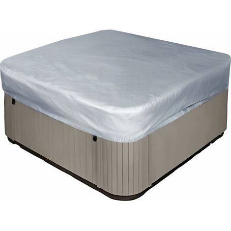 Housse de rechange carrée pour jacuzzi de jardin, jacuzzi, spa - Étanche - Protection UV - 200 x 210 cm (L x l x H), gris) (1/5)