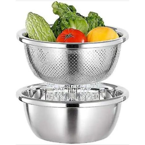 Ensemble de bols en acier inoxydable, passoire et bol mélangeur en acier inoxydable