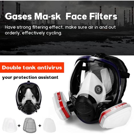 Gaz Ma-sk Sprays chimiques Peinture Anti-formaldéhyde Charbon actif Silicone Filtres complets (1/5)
