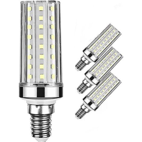 Bombillas LED tipo maíz de 20 W, equivalentes a bombillas incandescentes de 150 W, 1300 lúmenes, luz blanca cálida de 3000 K, casquillo E14 de rosca Edison pequeña, paquete de 4