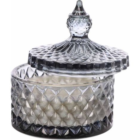 ARPIMEX Candela Vasetto Vetro con Cera D 8,5 Cm H 10 Cm Bomboniera Grey