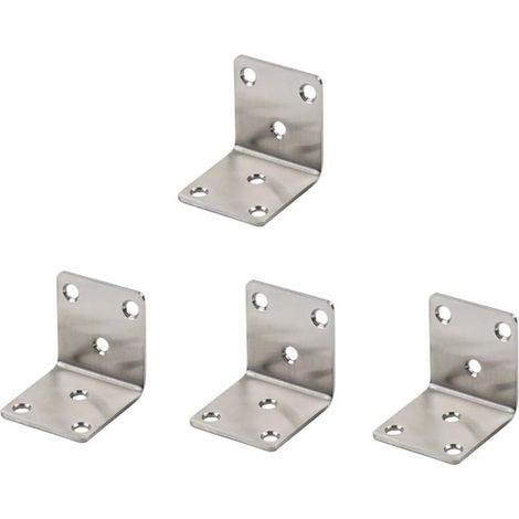 Set mit 4 L-förmigen 90-Grad-Eckverbindern aus Edelstahl, 40 mm x 40 mm x 41 mm, für Holz- und Metallmöbel (1/4)