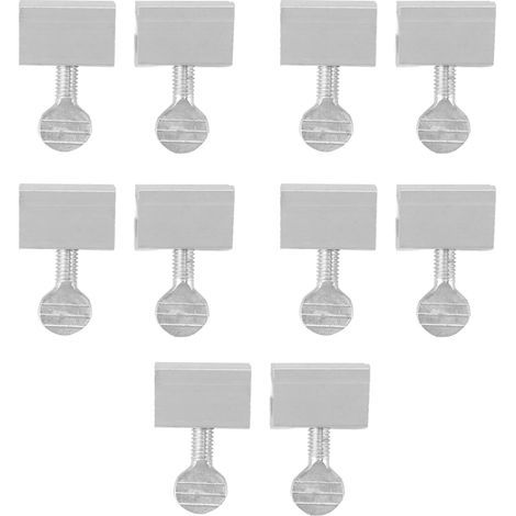 Set of 10 safety locks for sliding windows, door stops, no drilling required, easy installation, round handle, silver (1/5)
