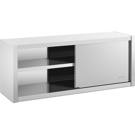 Armadio pensile in acciaio inox alto da cucina mobiletto portaoggetti professionale - 150 x 45 cm 140000467