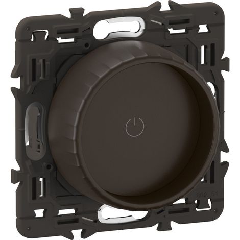 Legrand - Variateur bague rotative LED Céliane Noir + support, à équiper d'une plaque