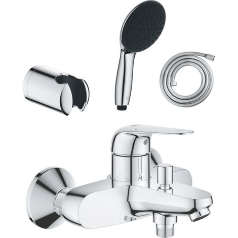 Pack mitigeur mécanique GROHE Swift + Douchette 2 jets GROHE Vitalio Start 110 + Flexible1750 mm et support