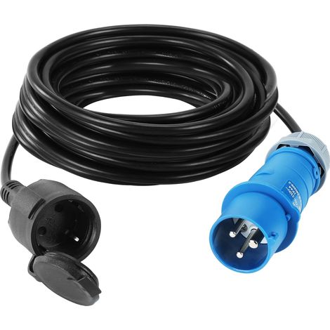 1 Câble Adaptateur CEE, 5m, 230v 16a, Prise Schuko, IP44, Pour Camping Car Bateau