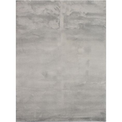 Tapis salon LYN10 LAVABLE gris 160x220, tapis doux et soyeux à l'aspect : Shaggy (1/5)