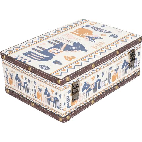 Boîte à bijoux en bois de style britannique, en cuir PU imperméable, boîte de rangement pour bijoux en bois durable et polyvalente (1/5)